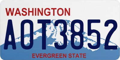 WA license plate AOT3852