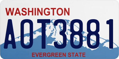 WA license plate AOT3881