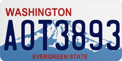 WA license plate AOT3893