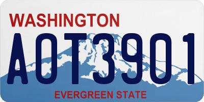 WA license plate AOT3901