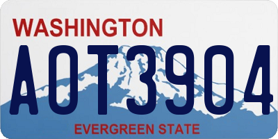 WA license plate AOT3904