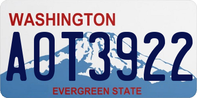 WA license plate AOT3922