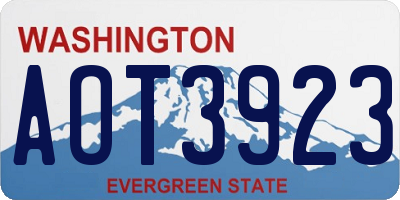 WA license plate AOT3923