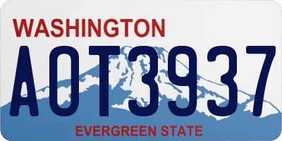 WA license plate AOT3937