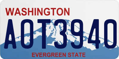 WA license plate AOT3940