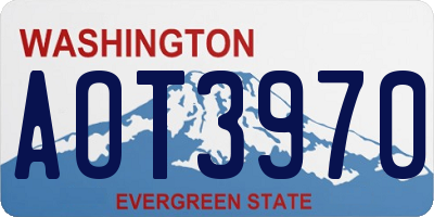 WA license plate AOT3970