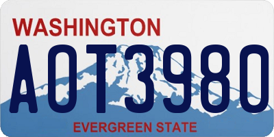 WA license plate AOT3980