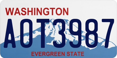 WA license plate AOT3987