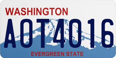 WA license plate AOT4016
