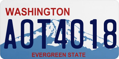 WA license plate AOT4018