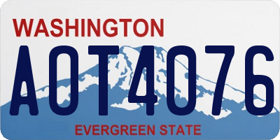 WA license plate AOT4076