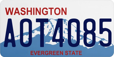 WA license plate AOT4085