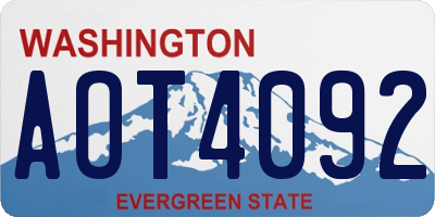 WA license plate AOT4092