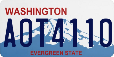 WA license plate AOT4110