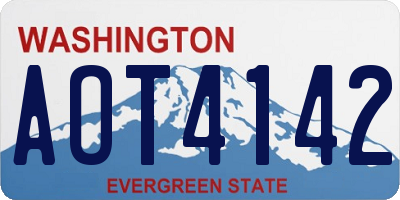 WA license plate AOT4142