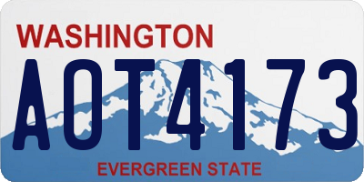 WA license plate AOT4173