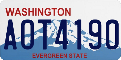 WA license plate AOT4190