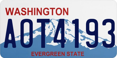 WA license plate AOT4193