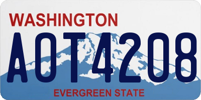 WA license plate AOT4208