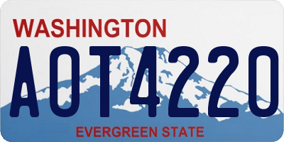 WA license plate AOT4220