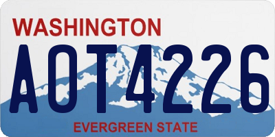WA license plate AOT4226