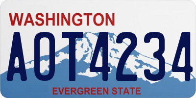 WA license plate AOT4234
