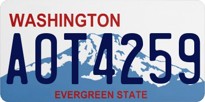 WA license plate AOT4259