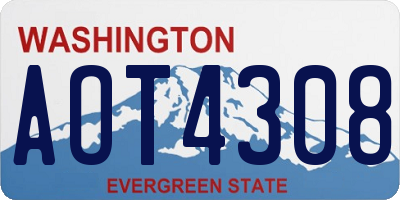 WA license plate AOT4308