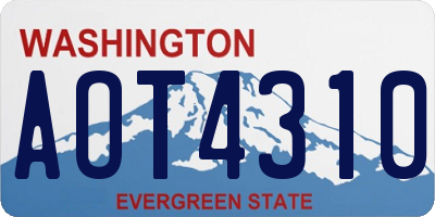 WA license plate AOT4310
