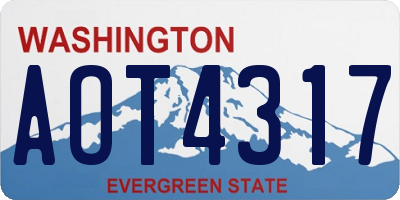 WA license plate AOT4317