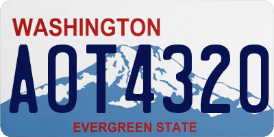 WA license plate AOT4320