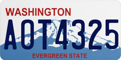 WA license plate AOT4325