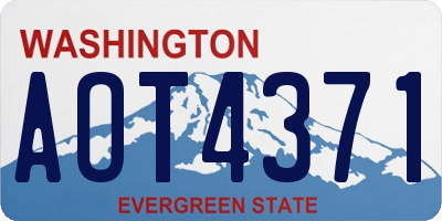 WA license plate AOT4371