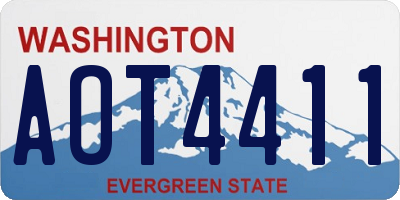 WA license plate AOT4411