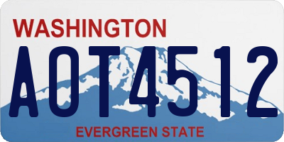 WA license plate AOT4512