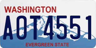 WA license plate AOT4551