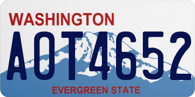 WA license plate AOT4652