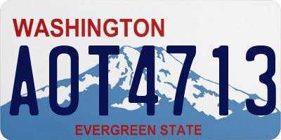WA license plate AOT4713