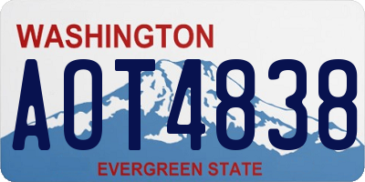 WA license plate AOT4838