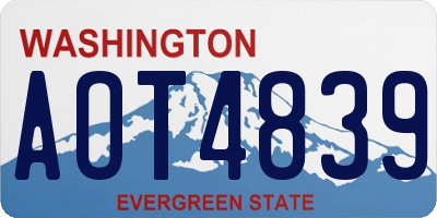 WA license plate AOT4839