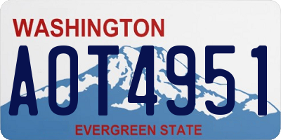 WA license plate AOT4951
