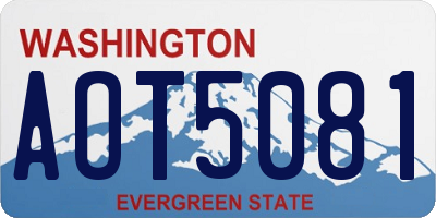 WA license plate AOT5081