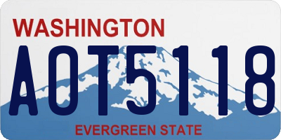WA license plate AOT5118