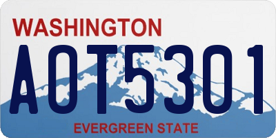 WA license plate AOT5301