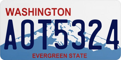 WA license plate AOT5324