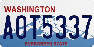 WA license plate AOT5337
