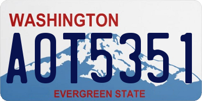 WA license plate AOT5351