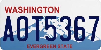WA license plate AOT5367