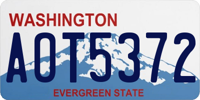 WA license plate AOT5372