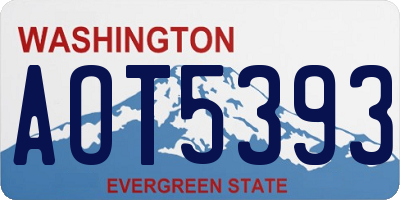 WA license plate AOT5393
